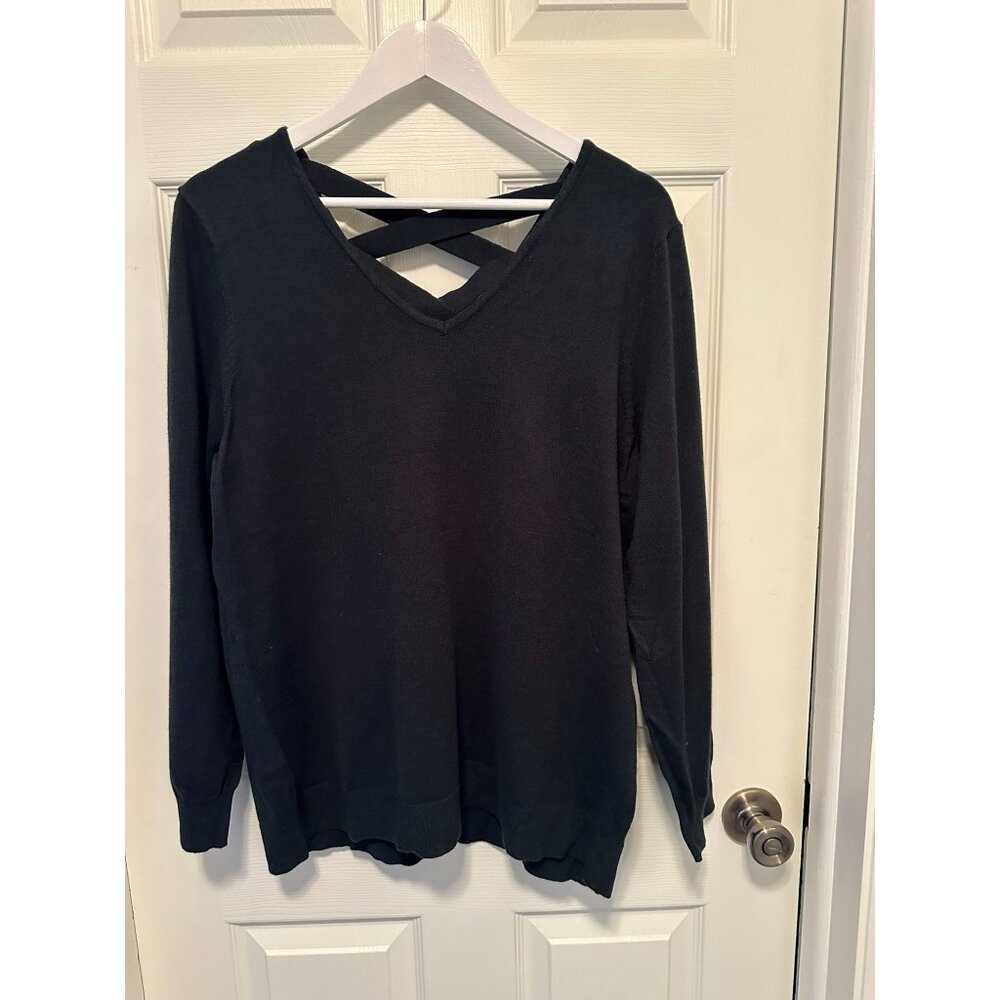 Love Ellie - Mia - Back Detail Sweater - Green‎ - 1X